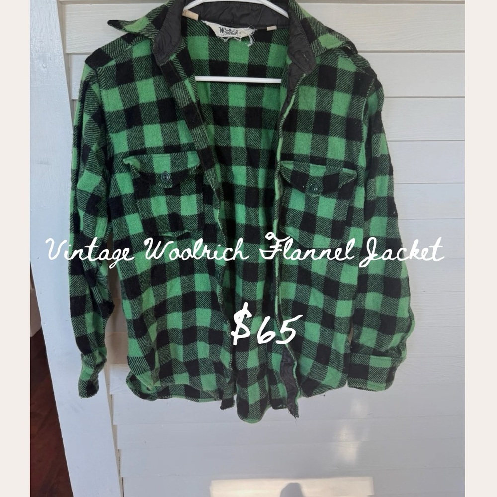 Vintage Woolrich Green and Black Plaid Jacket